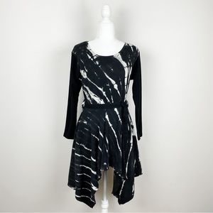 Jayli Black Tie Dye Long Sleeve Dress